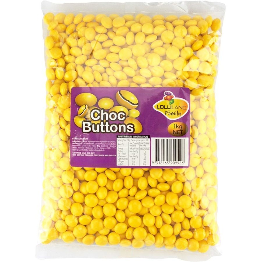 Chocolate Buttons Yellow 1kg (Expiry 15 January 2026)