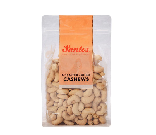 Santos Unsalted Cashews Jumbo 400g