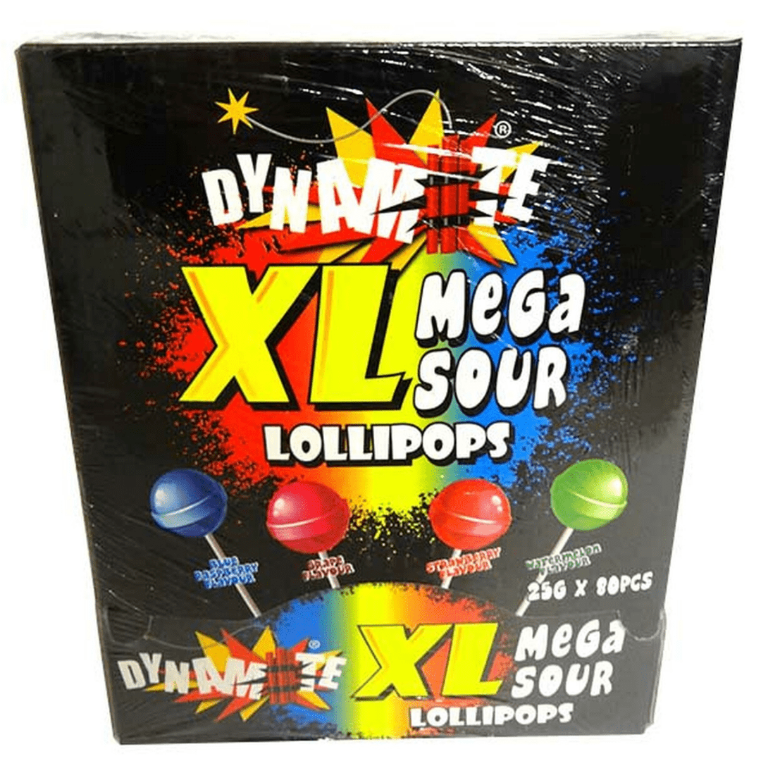 Dynamite XL Mega Sour Lollipops 80x25g