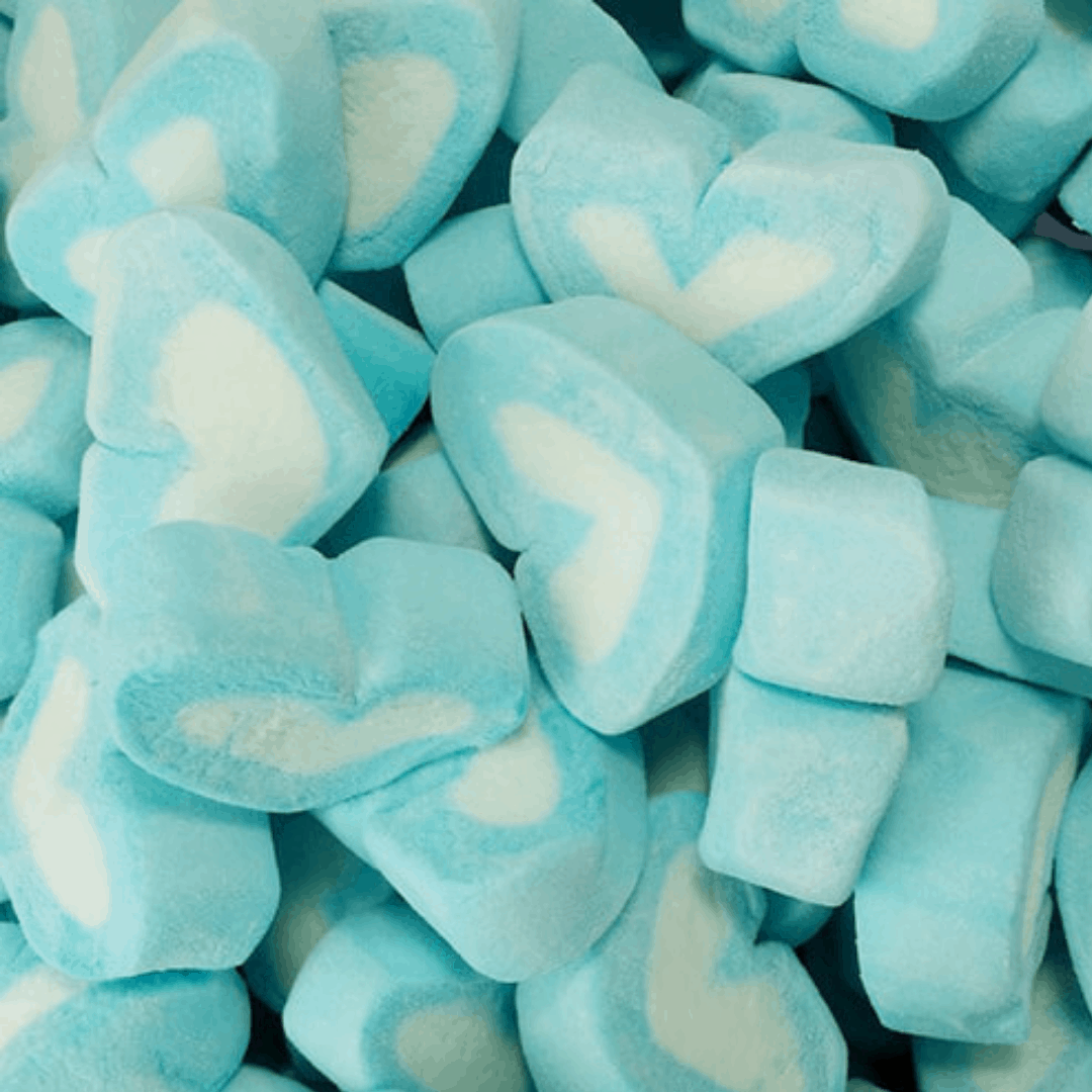 Blue Marshmallow Hearts 750g