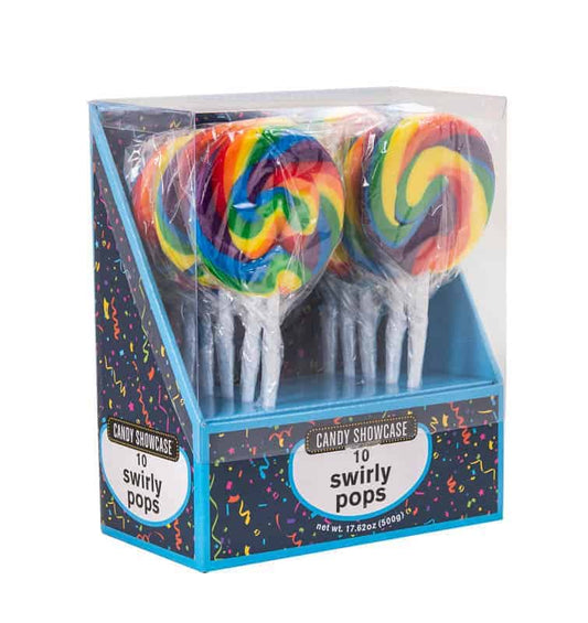 Candy Show Case Swirly Pops Rainbow 10x50g