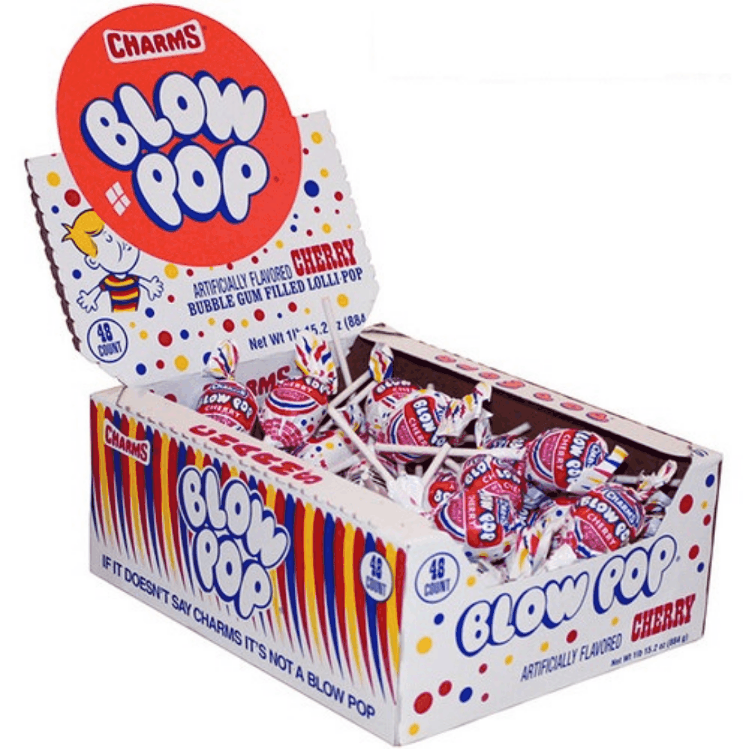 Charms Cherry Blow Lollipops 48pieces