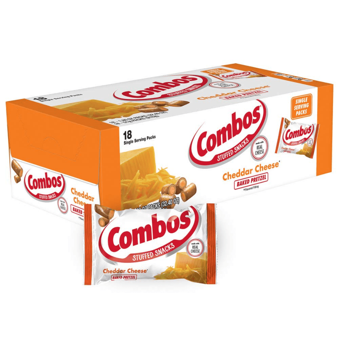 Combos Cheddar Cheese Baked Crackers 18packs