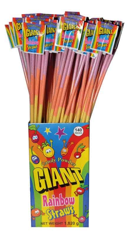 Giant Rainbow Straws 140x13g