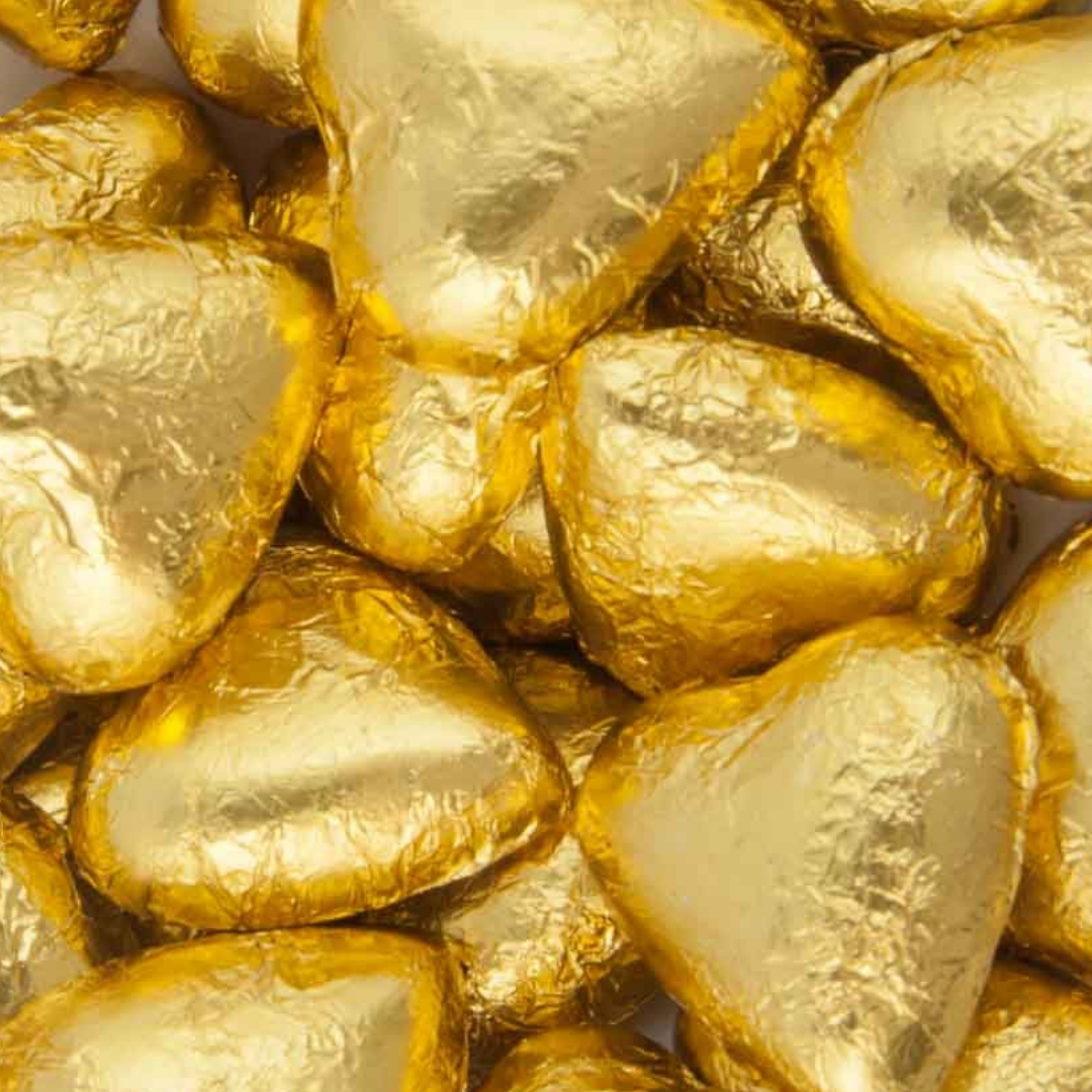 Gold Chocolate Hearts 1kg