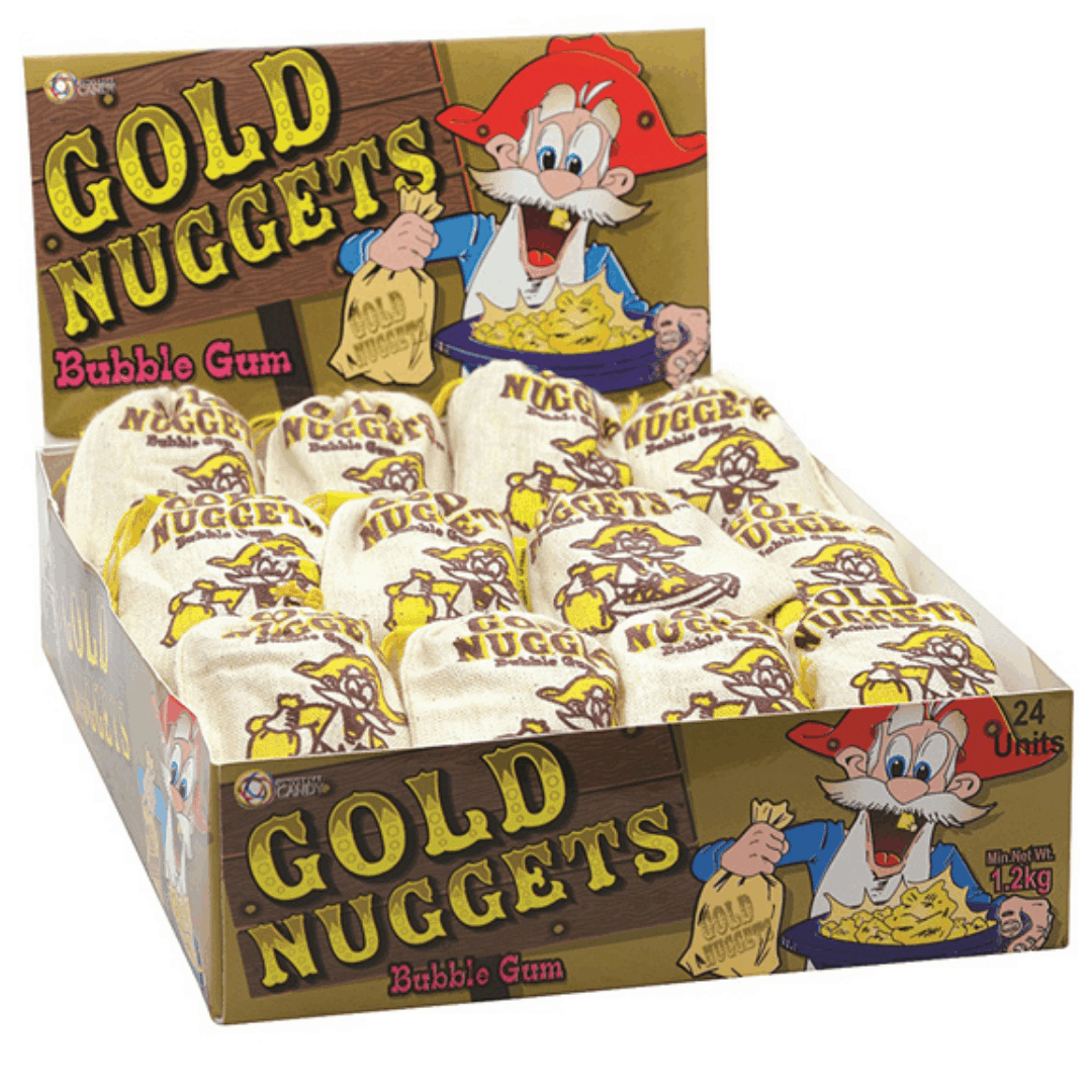 Gold Nuggets Bubble Gum 24x50g