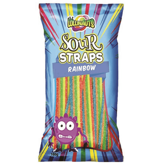 Lollinauts Rainbow Sour Straps 12x160g