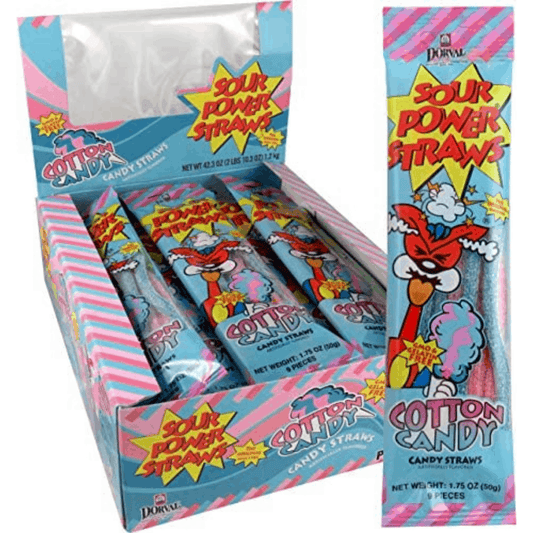 Sour Power Straws Cotton Candy 24x1.2kg