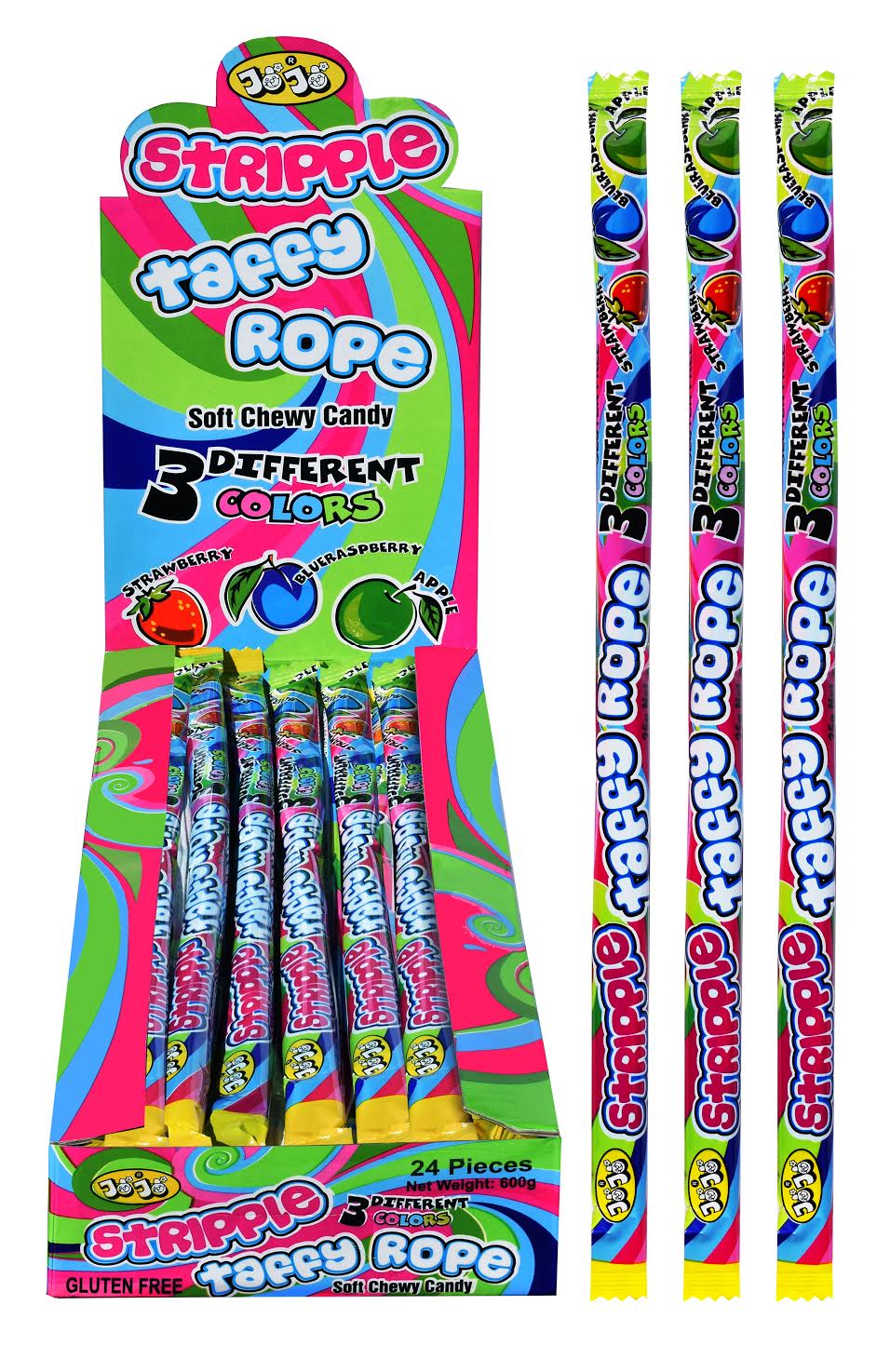 Stripple Taffy Rope Multi Colours 24pieces