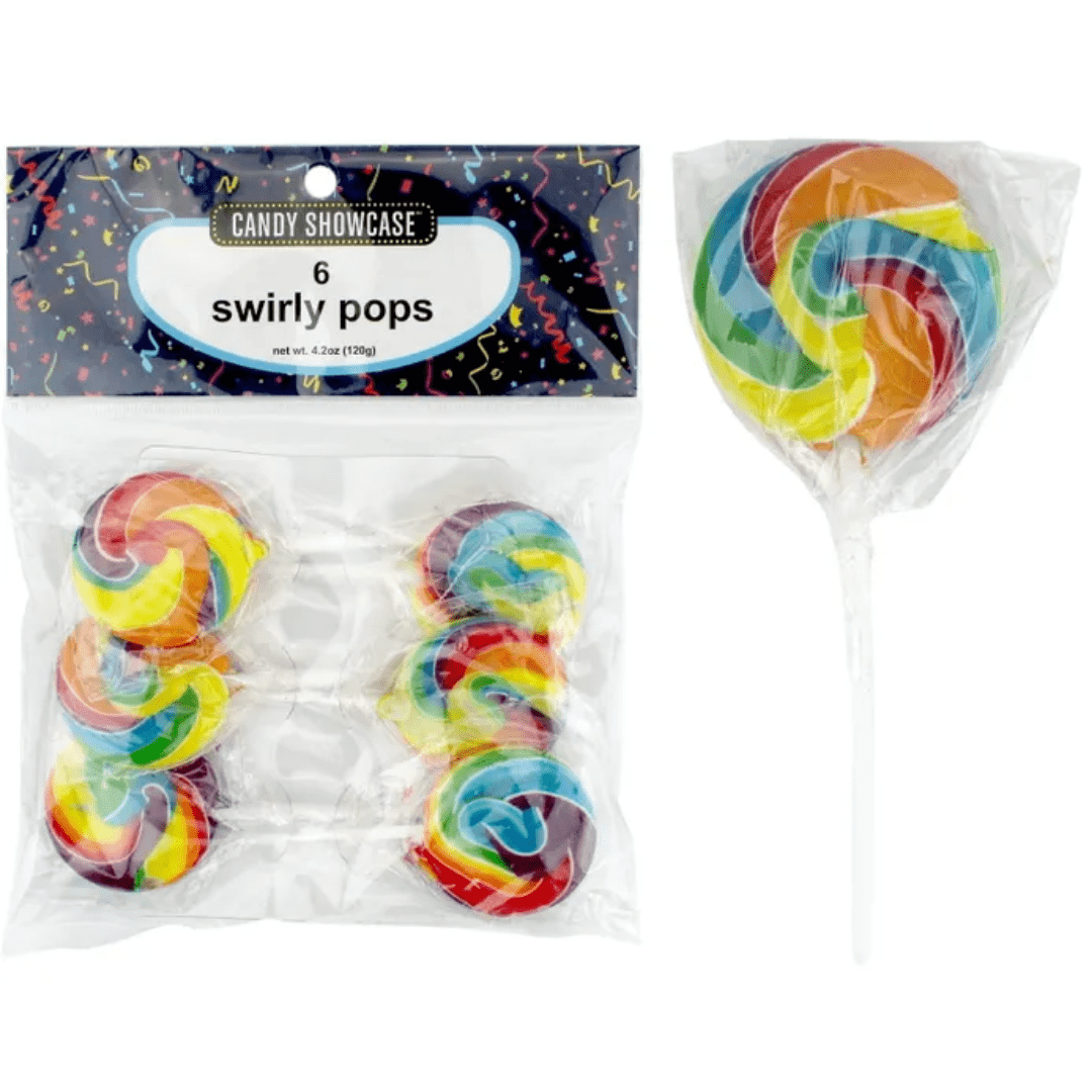 Swirly Lollipops Rainbow 6pieces