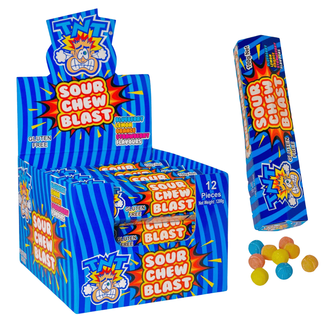 TNT Sour Chew Blasts 12x100g