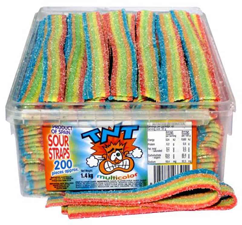 TNT Sour Straps Rainbow 200x1.4kg