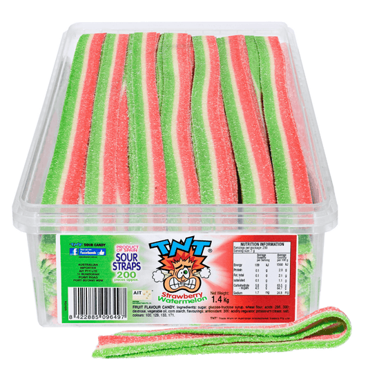 TNT Sour Straps Strawberry Watermelon 200x1.4kg