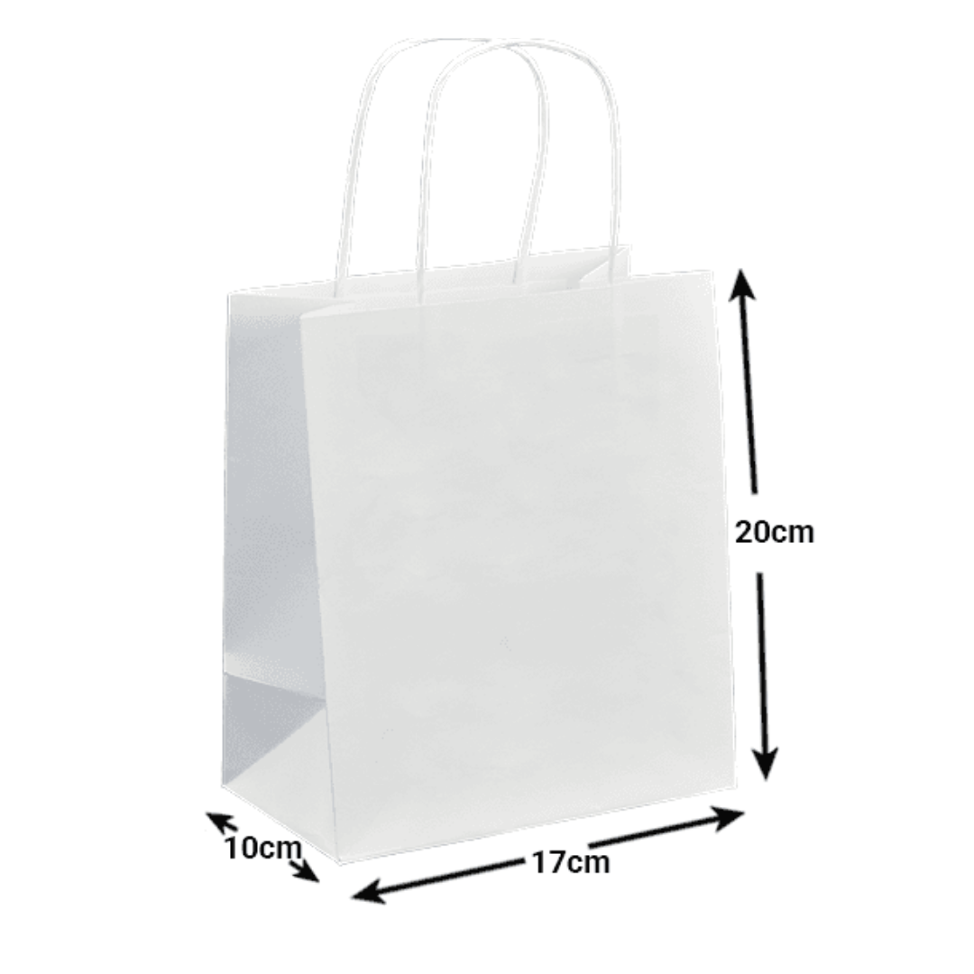 White Paper Bag Small 20cmx17cmx10cm