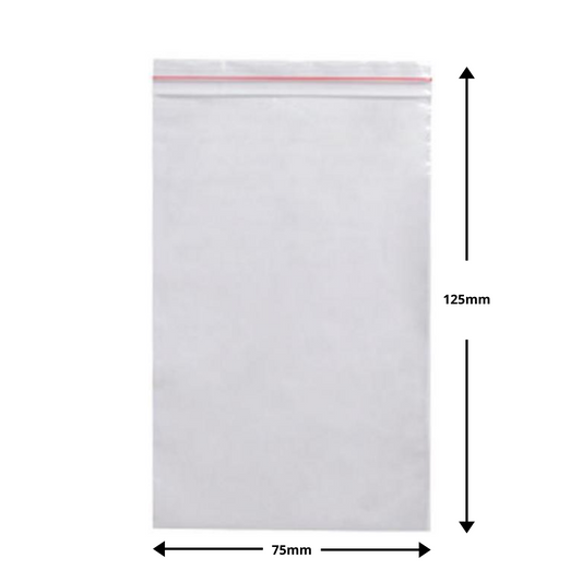 Ziplock Lolly Bags Medium 125mmx75mm1000pc