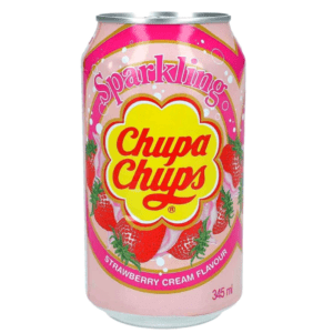 Chupa Chup Strawberry & Cream Soft Drink 24x345ml