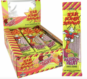 Sour Power Straws Passion Fruit 24x1.2kg