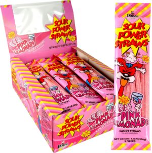 Sour Power Straws Pink Lemonade 24x1.2kg